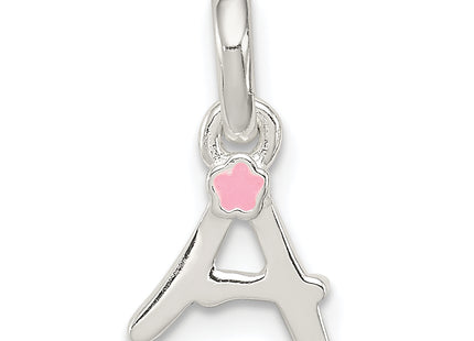 Sterling Silver Letter with Enamel Pendant