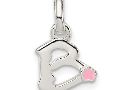 Sterling Silver Letter with Enamel Pendant
