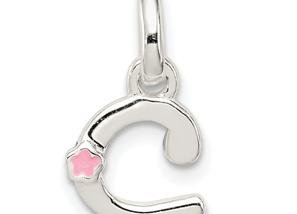 Sterling Silver Letter with Enamel Pendant