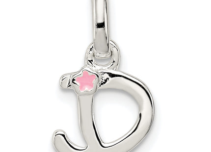 Sterling Silver Letter with Enamel Pendant