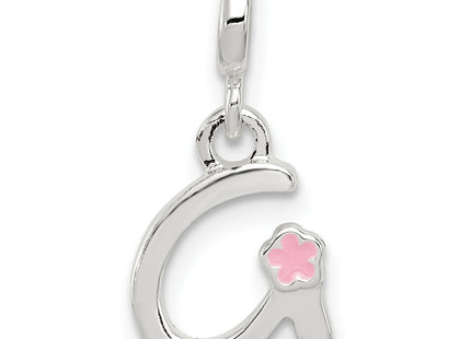 Sterling Silver Letter with Enamel Pendant