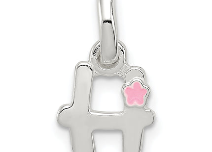 Sterling Silver Letter with Enamel Pendant