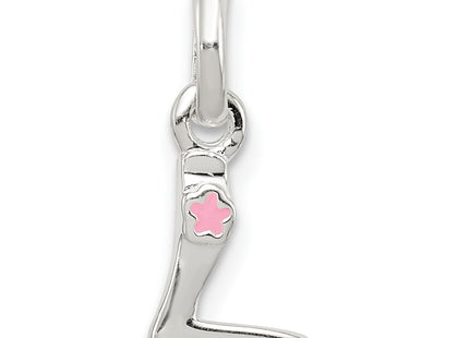 Sterling Silver Letter with Enamel Pendant