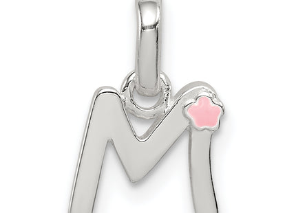 Sterling Silver Letter with Enamel Pendant