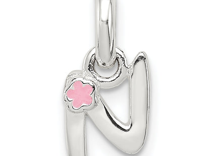 Sterling Silver Letter with Enamel Pendant