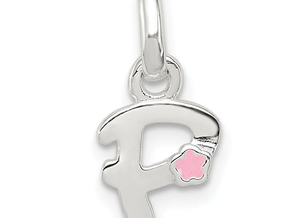 Sterling Silver Letter with Enamel Pendant