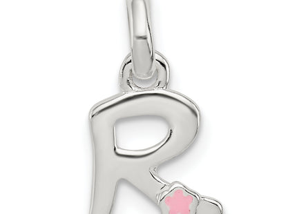 Sterling Silver Letter with Enamel Pendant