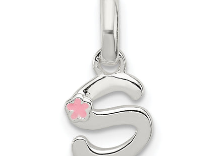 Sterling Silver Letter with Enamel Pendant