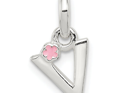 Sterling Silver Letter with Enamel Pendant