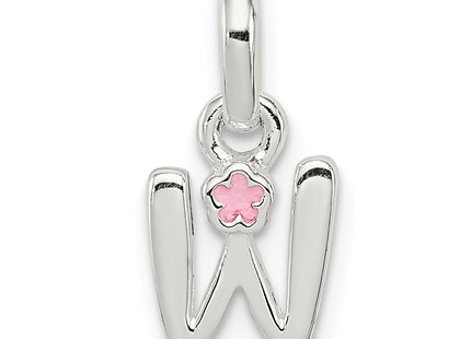 Sterling Silver Letter with Enamel Pendant