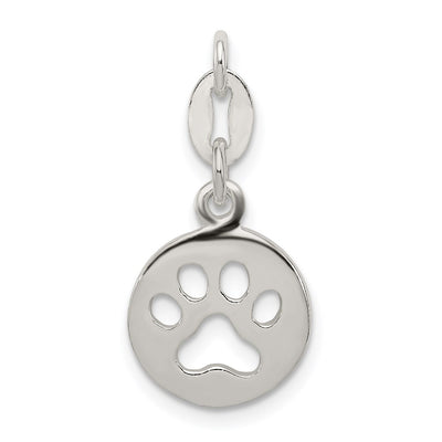 Sterling silver paw pendant