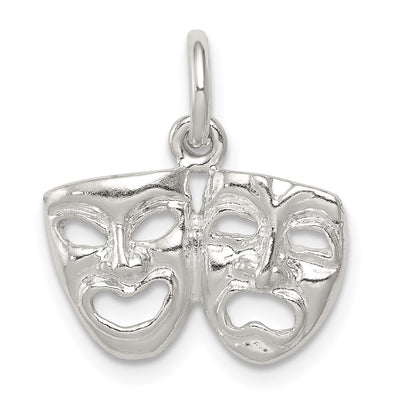 Sterling Silver Comedy/tragedy Charm, 14 x 17mm
