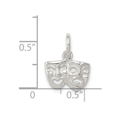 Sterling Silver Comedy/tragedy Charm, 10 x 12mm