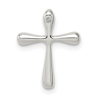 Sterling silver diamond cross chain