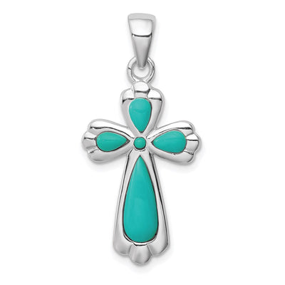 Sterling silver turquoise cross pendant