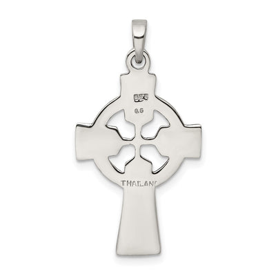 Sterling Silver Polished and Antiqued Celtic Cross Pendant