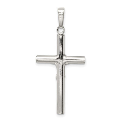 Sterling Silver Polished Hollow Crucifix Cross Pendant, 41.00 x 19.30mm