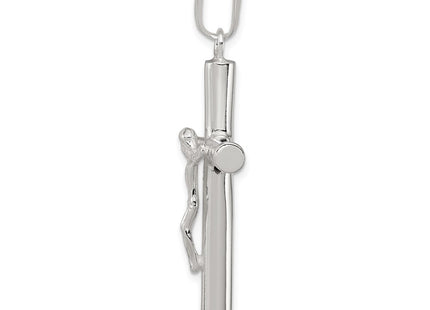 Sterling silver crucifix pendant, alternate view