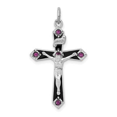 Sterling silver cubic zirconia cross pendant