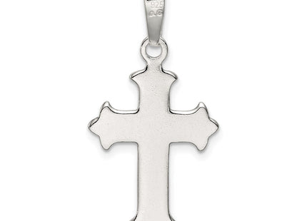Sterling Silver Polished Textured Crucifix Pendant