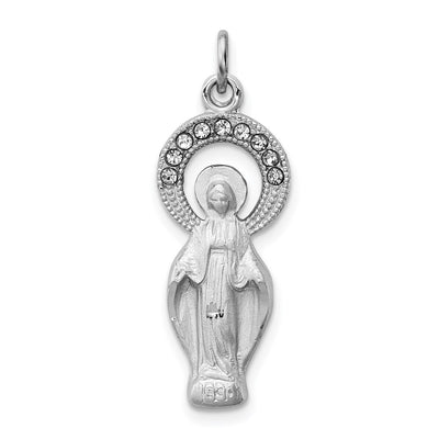 Sterling silver cubic zirconia miraculous medal pendants & charm
