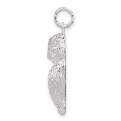 Sterling Silver Owl Charm, 25 x 12mm