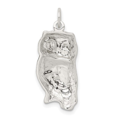 Sterling Silver Owl Charm, 25 x 12mm