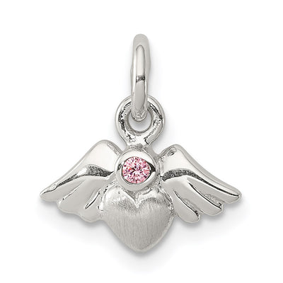 Sterling silver cubic zirconia heart pendant