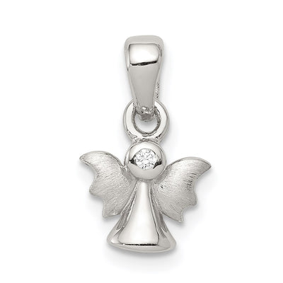 Sterling silver cubic zirconia angel pendant