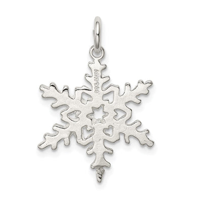 Sterling Silver Snowflake Pendant, 27 x 18mm