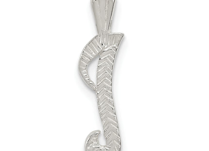 Sterling Silver Polished & Textured Letter Initial Chain Slide