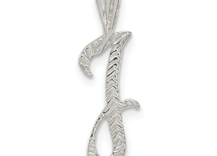 Sterling Silver Polished & Textured Letter Initial Chain Slide