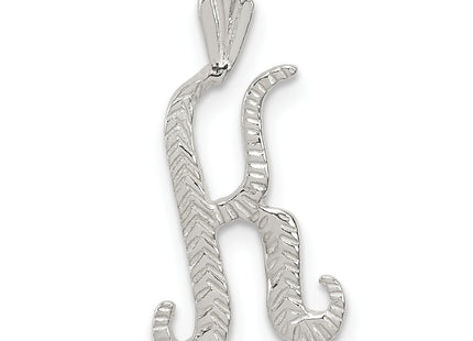 Sterling Silver Polished & Textured Letter Initial Chain Slide