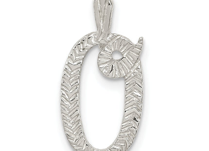 Sterling Silver Polished & Textured Letter Initial Chain Slide