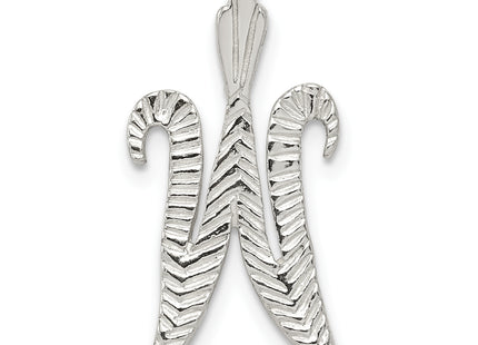 Sterling Silver Polished & Textured Letter Initial Chain Slide