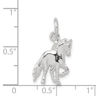 Sterling Silver Horse Charm, 18 x 12mm