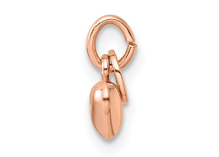Sterling Silver Rose-tone Polished Puffed Heart Pendant (Style QC8465RP)