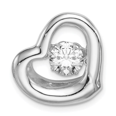 Sterling silver cubic zirconia heart pendant