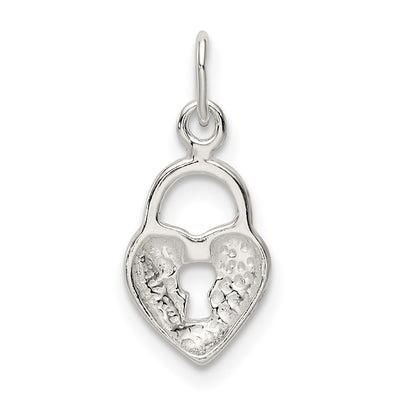 Sterling Silver Polished Heart Lock Charm