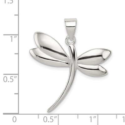 Sterling Silver Dragonfly Pendant, 24.75 x 25mm