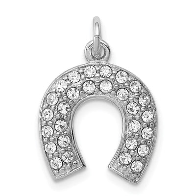 Sterling silver crystal horseshoe pendant