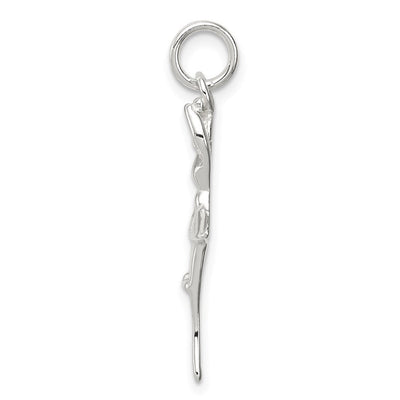 Sterling Silver Polished Ballerina Pendant, 30.5 x 9mm