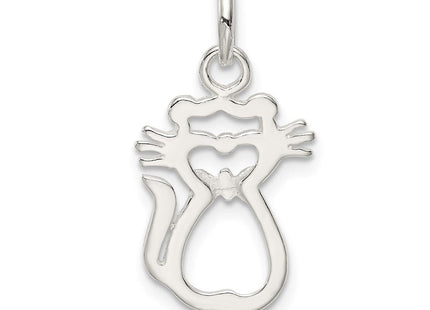 Sterling Silver Polished Cat Charm
