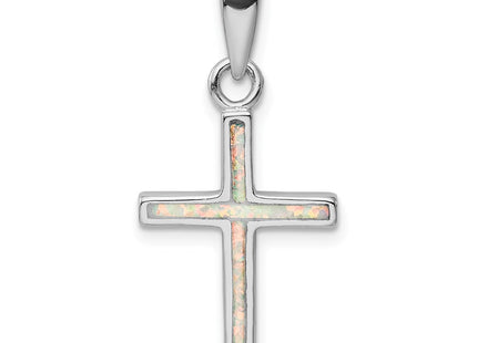 Sterling silver opal cross pendant