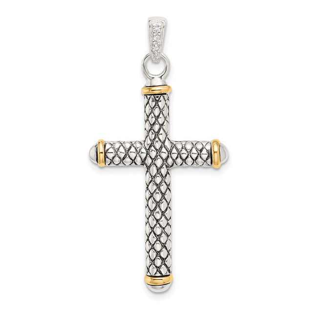 Silver/14k Two-Tone Pendants Style QC9038 - Classique Jewelry Inc.