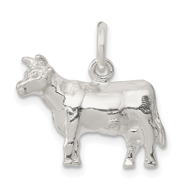 Sterling Silver Cow Charm, 21 x 15mm