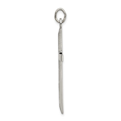 Sterling Silver Polished and Textured Cross Pendant, 40.2 x 22mm