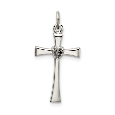 Sterling silver cubic zirconia cross pendant