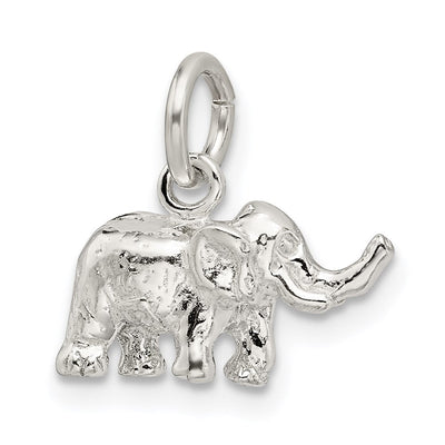 Sterling Silver Elephant Charm, 11 x 15mm