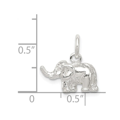 Sterling Silver Elephant Charm, 11 x 15mm